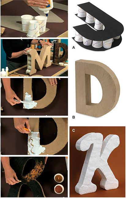 decorare casa lettere in cartone 3