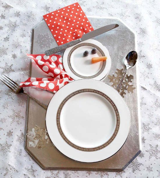 Une table de Noel en forme de bonhomme des neiges! Voici 7 idées créatives…