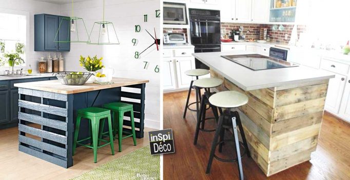 Fabriquer un ilot de cuisine en palettes! voici 15 idées pour vous ... Cuisine table de Créatif Fabrication