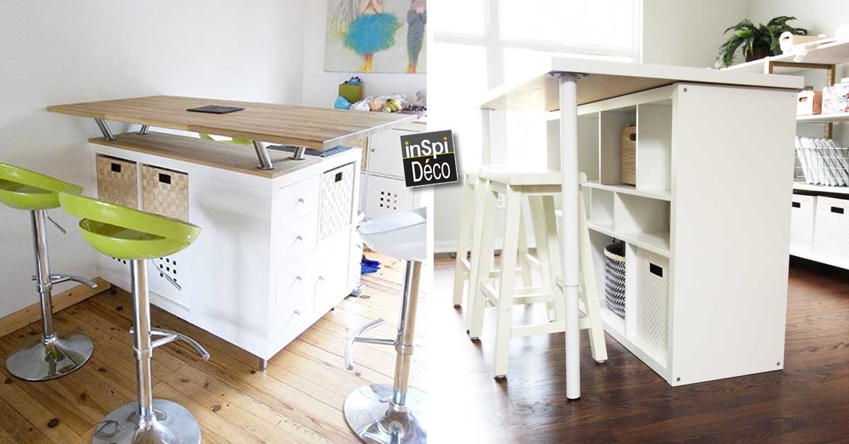 Transformer une étagère ikea en un îlot de cuisine! 20 exemples... Cuisine table de Ilot Créatif
