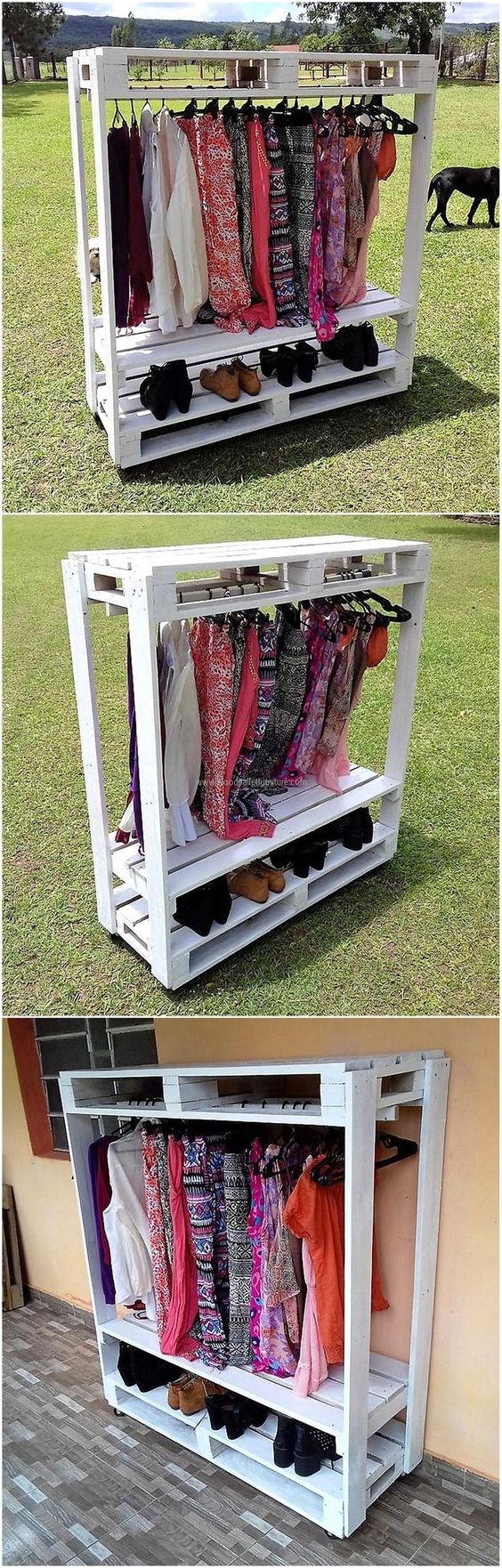 Cabina armadio con pallet in legno. 12 idee per ispirarvi... Bancali legno idee
