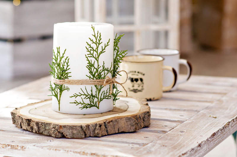 Déco Noël DIY avec d'éléments naturels.