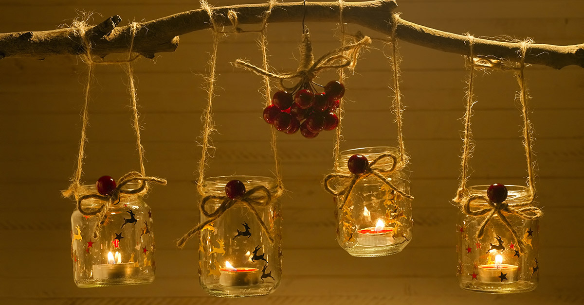 pots en verre déco noel