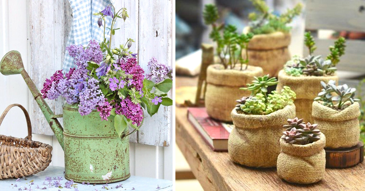 Idées pots de fleurs DIY avec recup