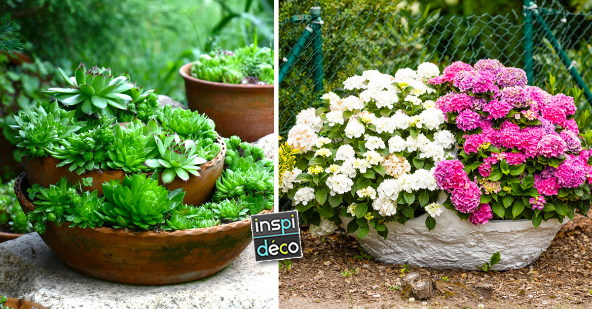 un vase de fleurs original pour décorer le jardin.