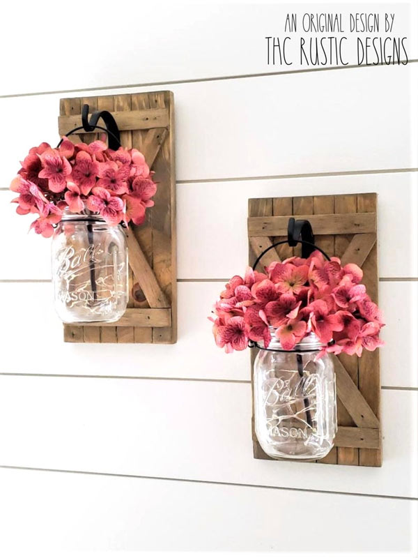 déco DIY bocaux avec fleurs roses