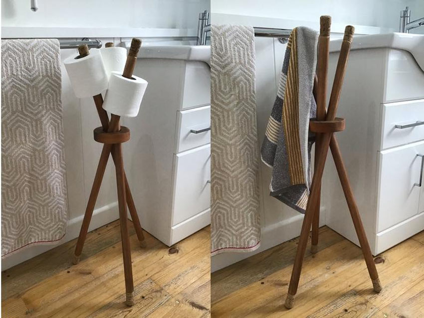 porte-serviettes DIY avec des batons en bois