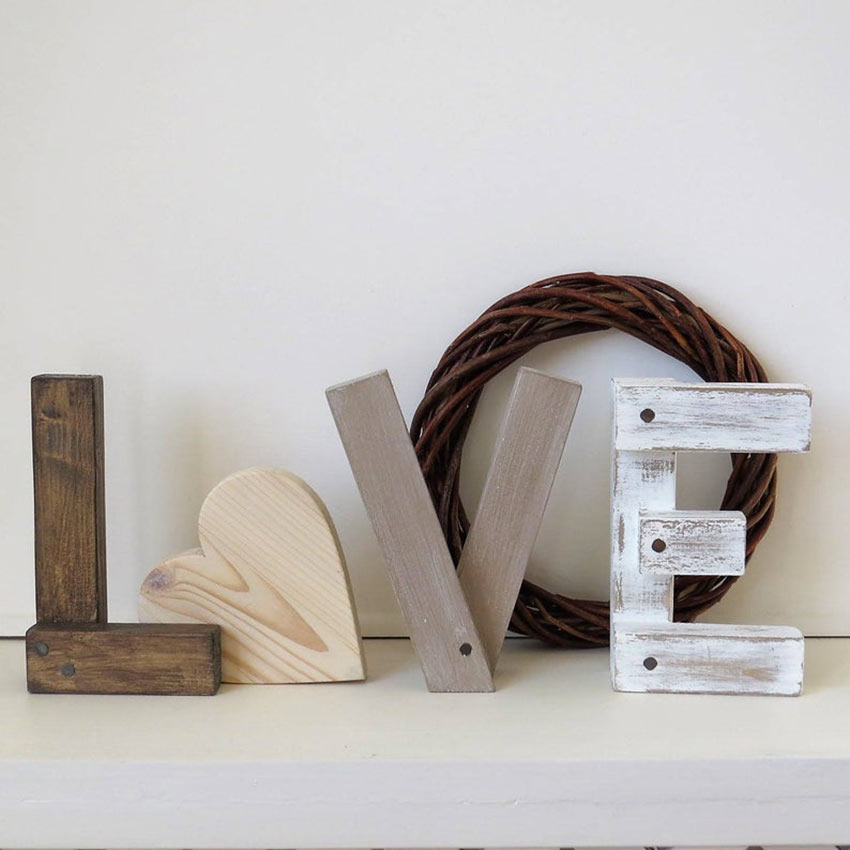 écriture love DIY en bois recyclé
