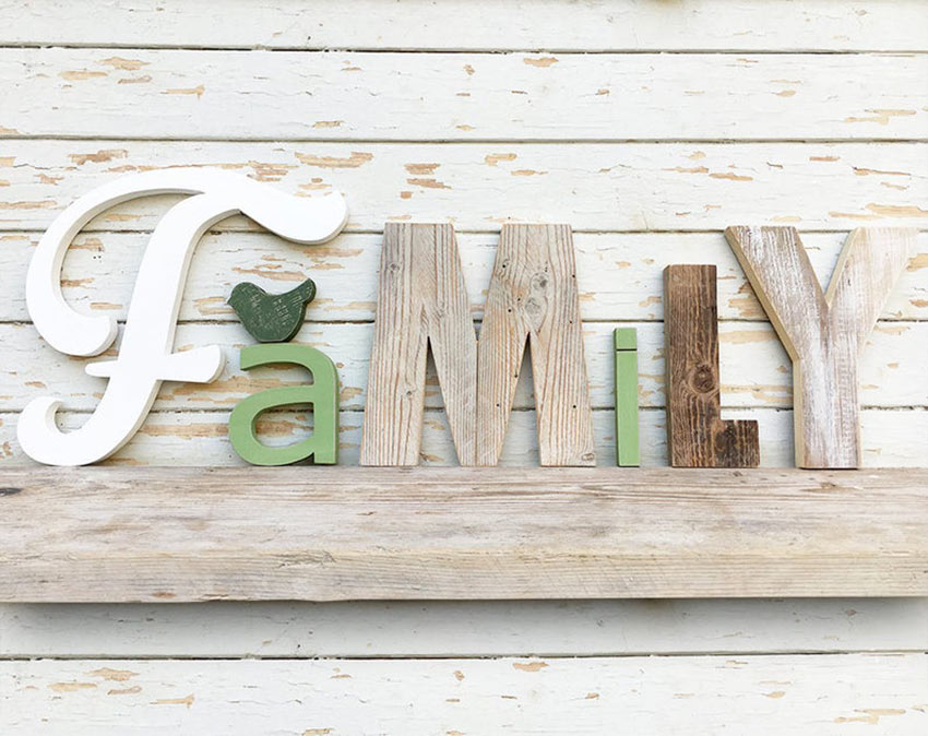 écriture family DIY shabby