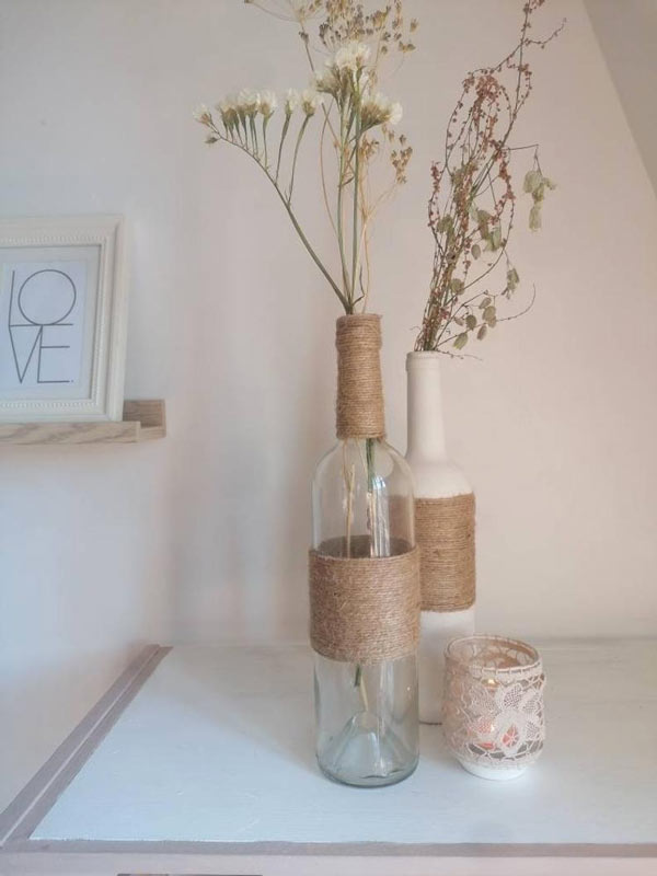 vase avec jute DIY