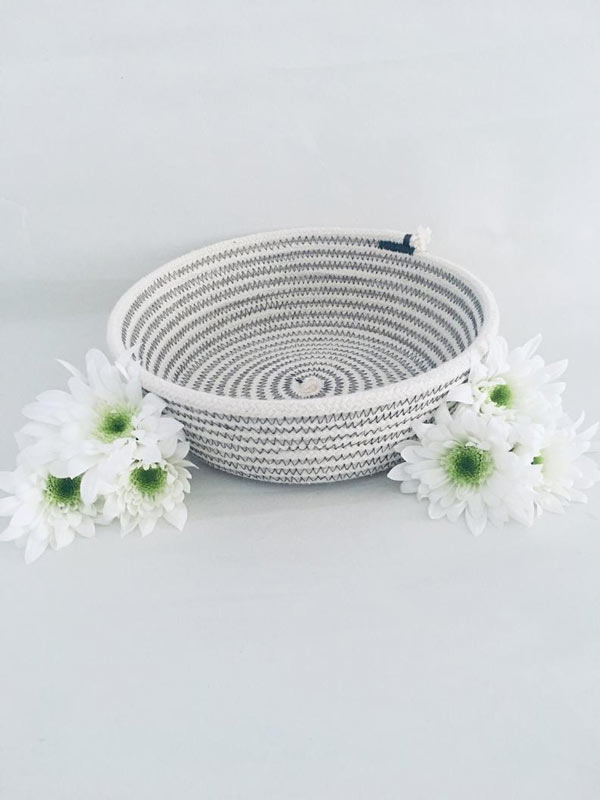 panier en corde gris DIY