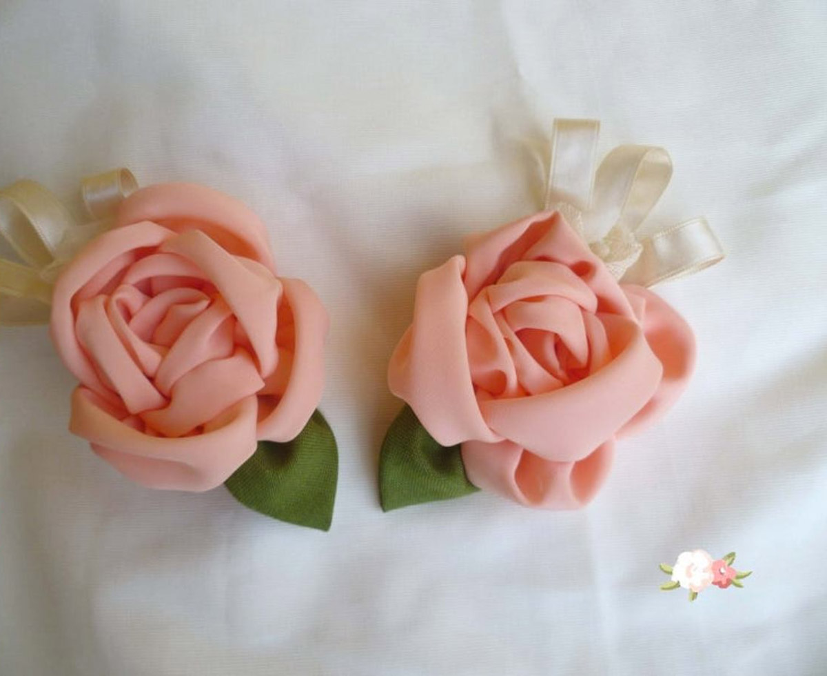 Roses en tissu style Shabby