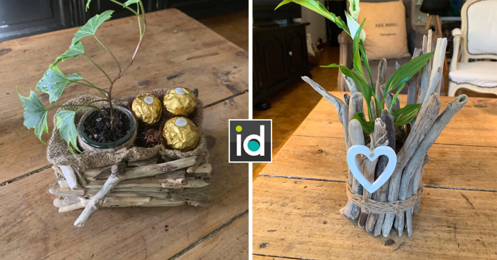 jardinière DIY avec du bois flotté