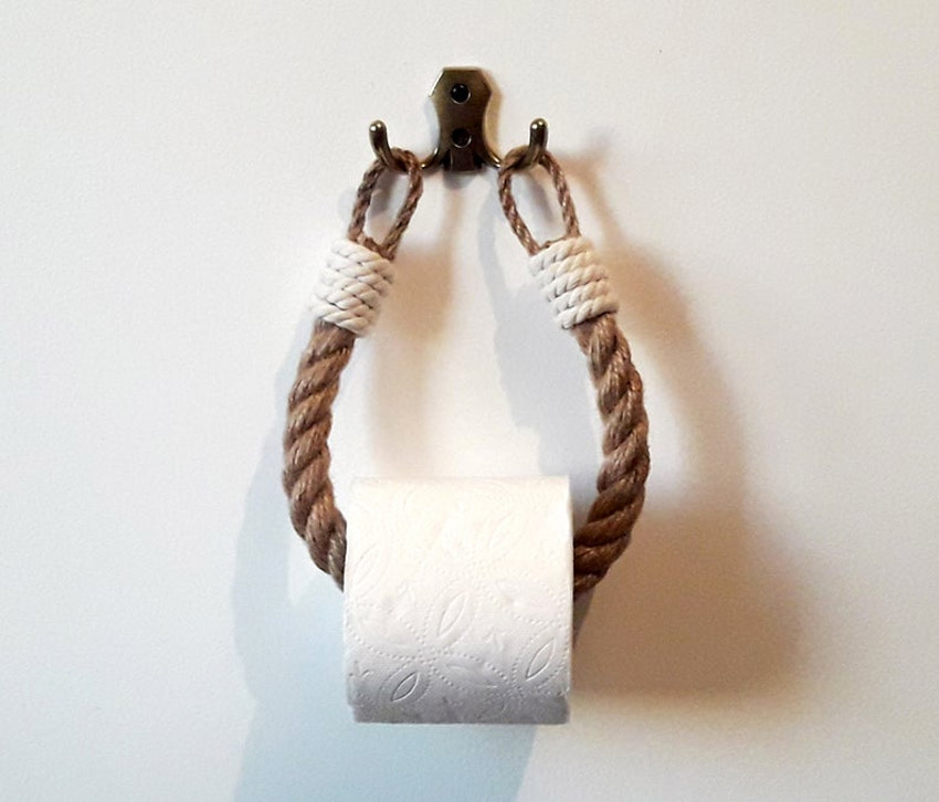 porte-rouleaux papier toilette DIY avec corde