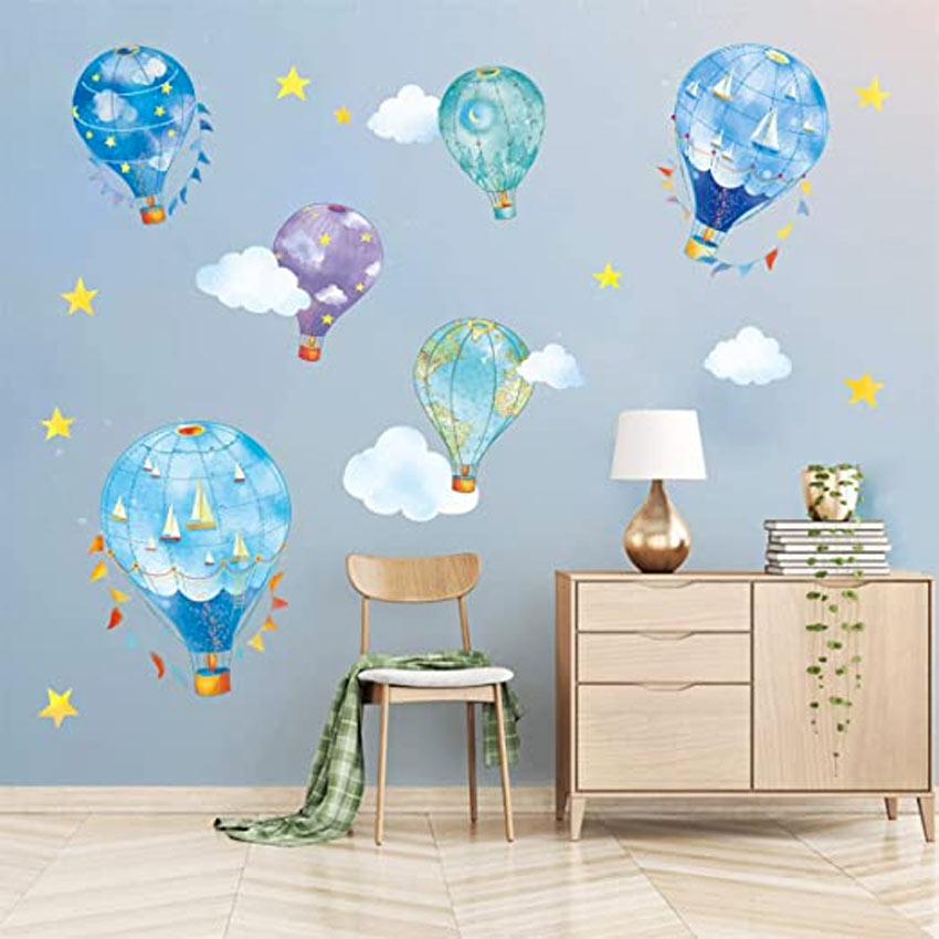 chambre des enfants décorée stickers muraux