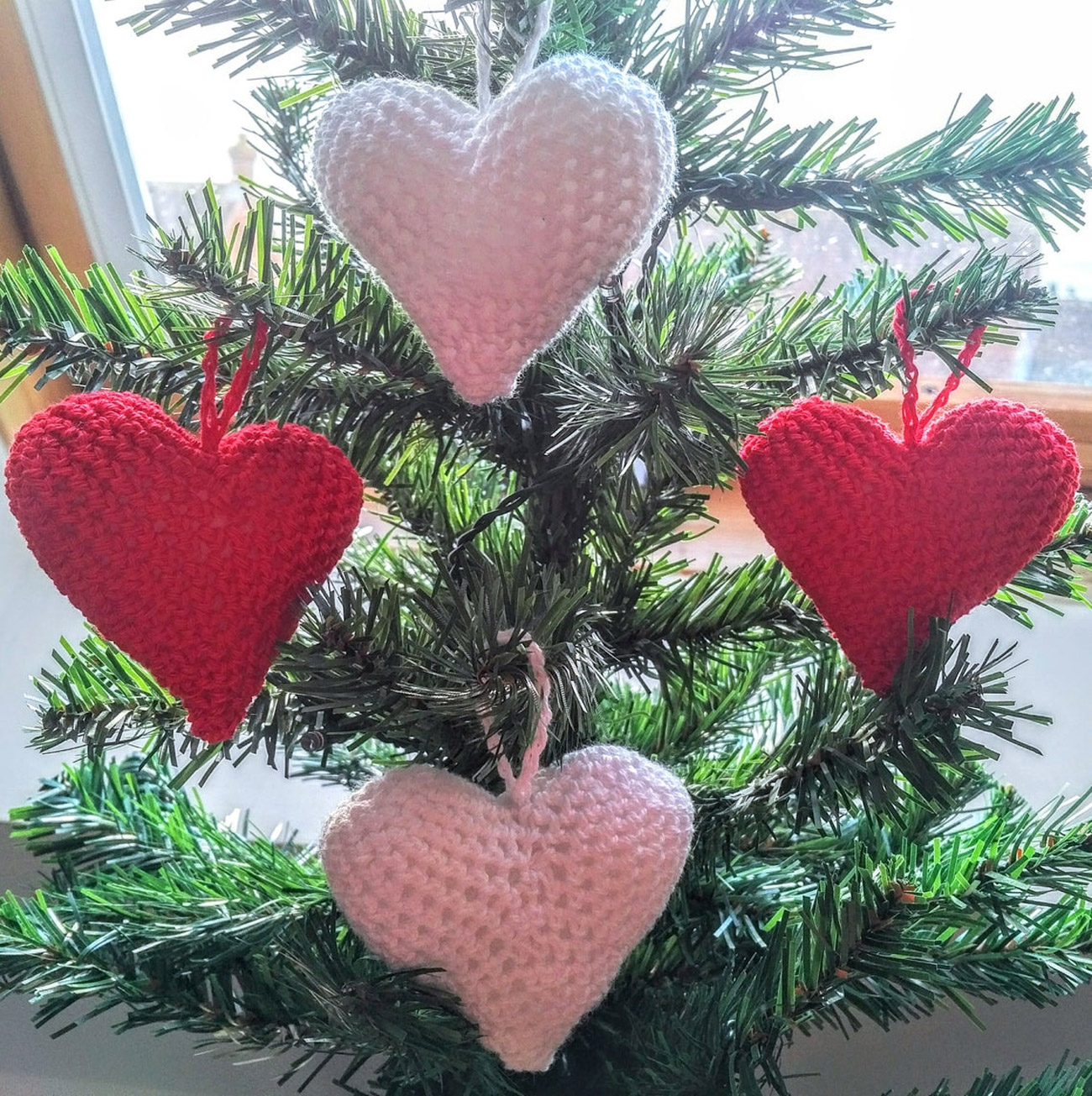 Boule de Noel Original Coeur et Etoile, Decoration Noel Pas Cher - Badaboum