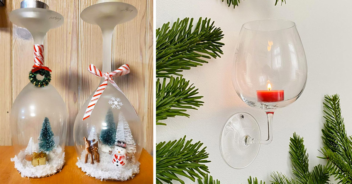 bougeoir Noel DIY avec un verre