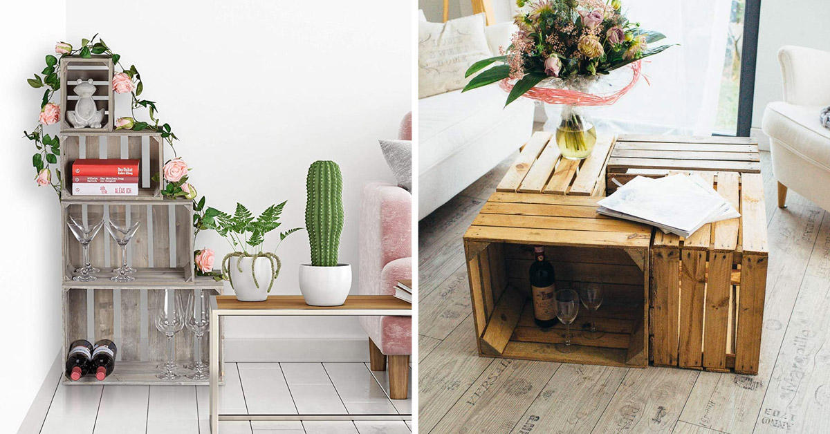 meuble DIY avec des caisses en bois