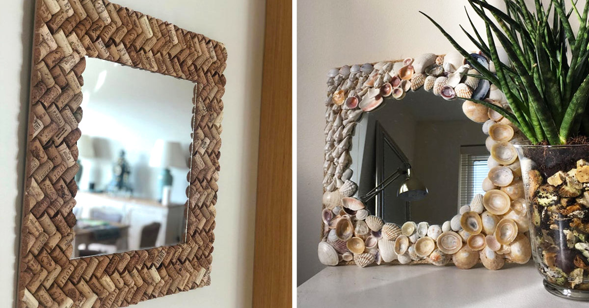 Embellir un miroir avec de la récup