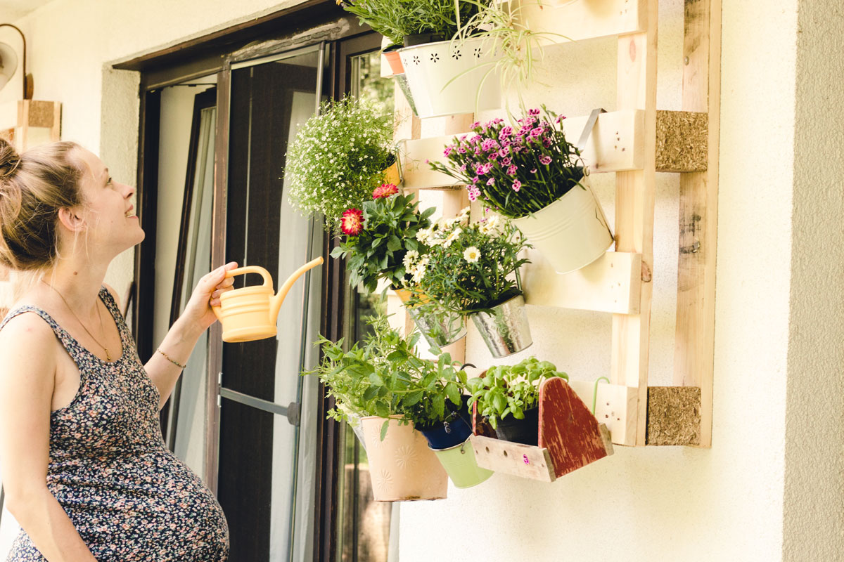 Recyclage créatif balcon.