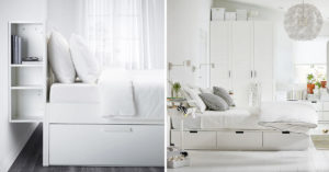 Lits doubles et cadres de lit IKEA.