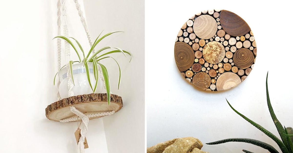 DIY avec rondelles en bois.