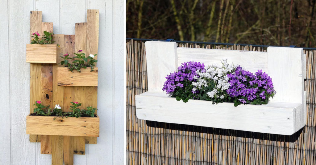 porte-fleurs DIY avec le recyclage de palettes