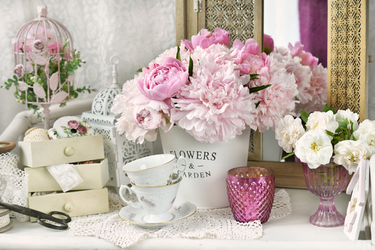 Variétés de fleurs pour un style shabby.