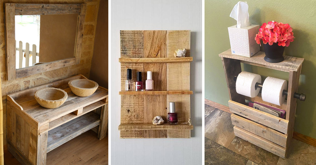 Décorer la salle de bain avec palettes en bois.