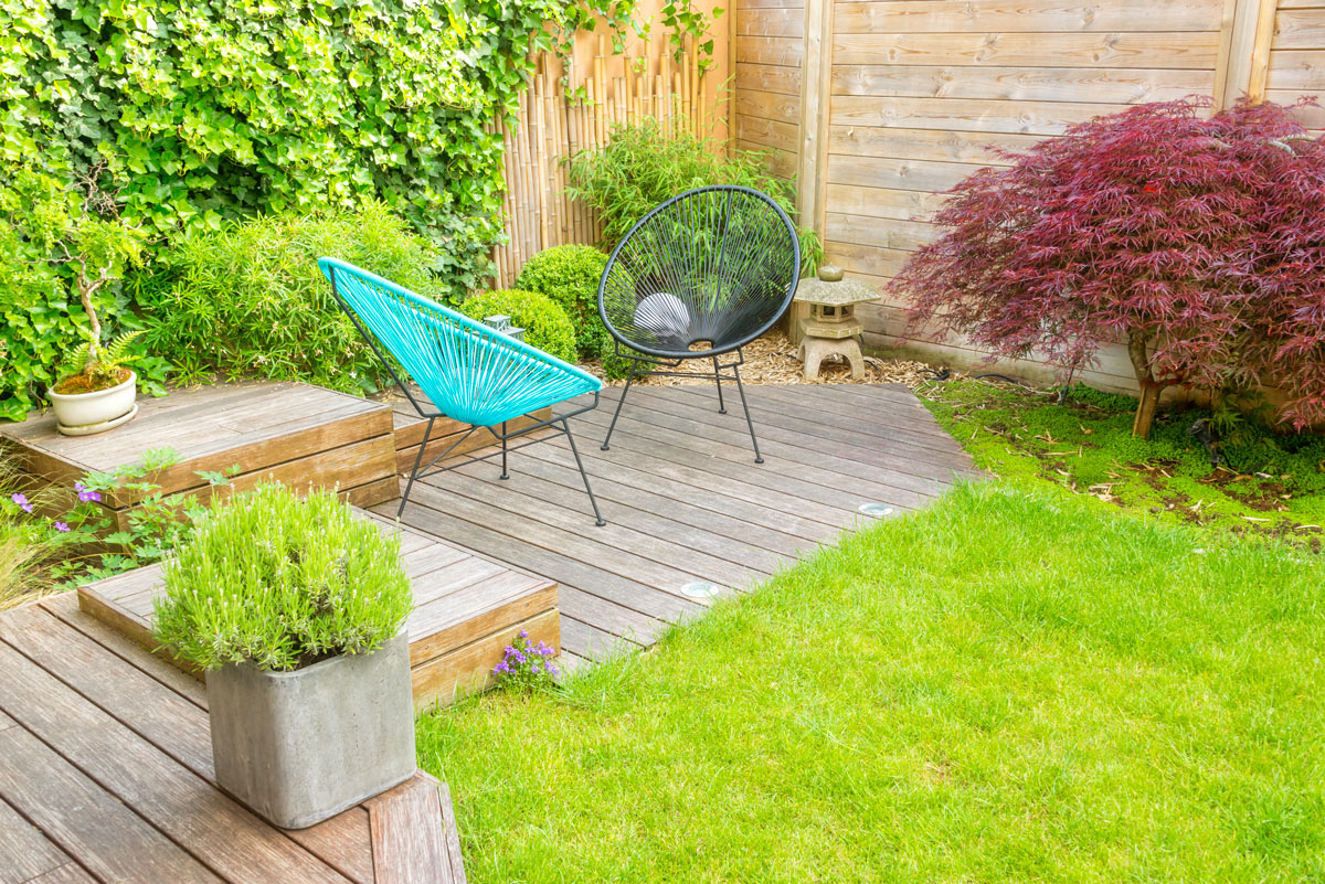 Plancher en bois jardin.