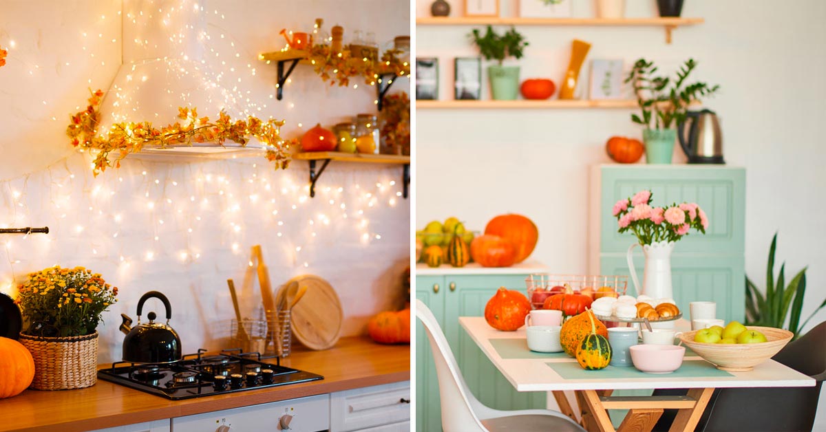 Idées pour décorer la cuisine en automne.