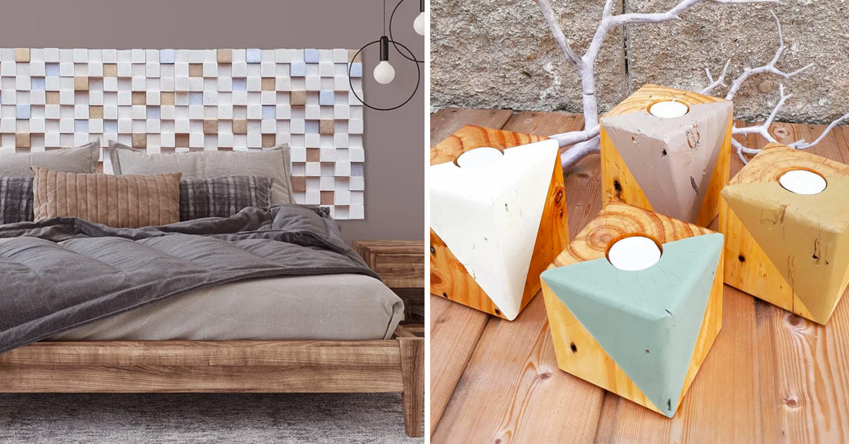 Recyclage créatif des cubes de palettes en bois.