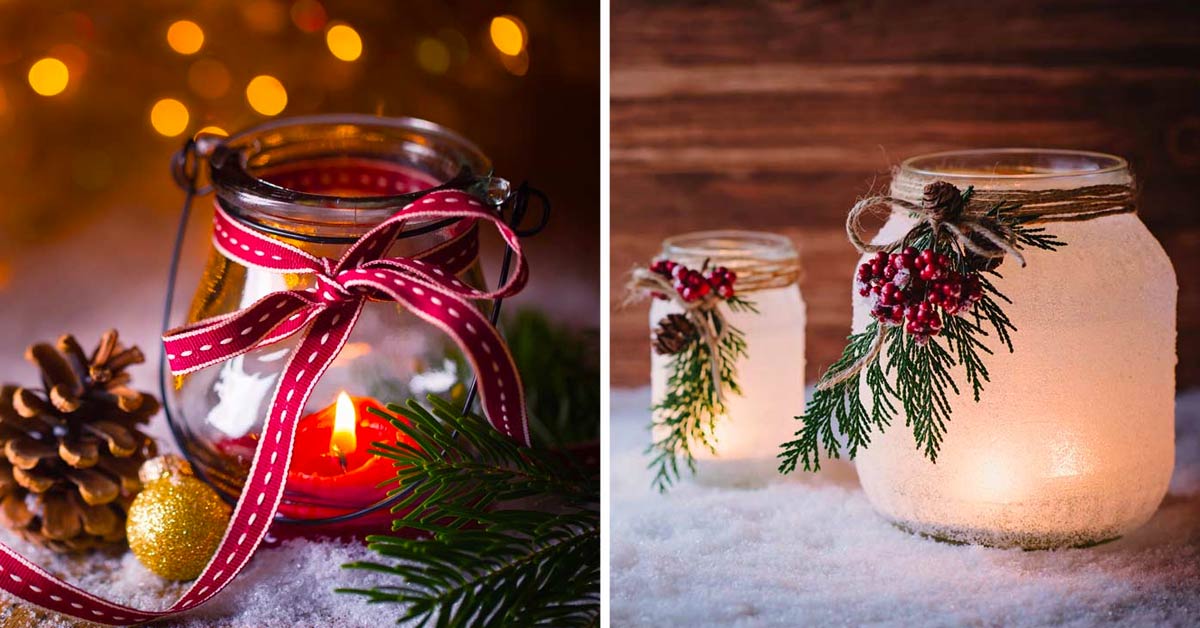 Lanternes de Noël DIY bocaux en verre.