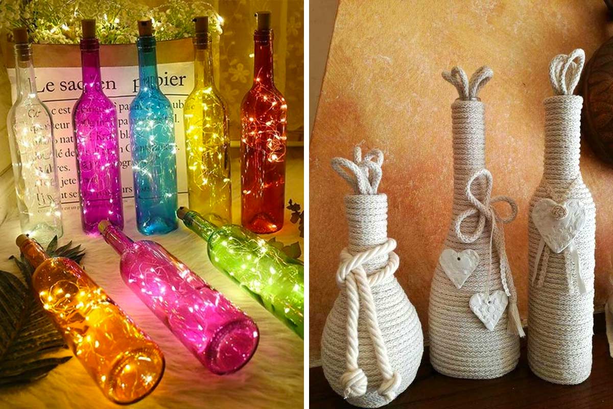 Recyclage créatif de bouteilles en verre