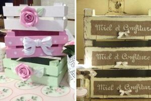 caisses en bois en décorations shabby chic