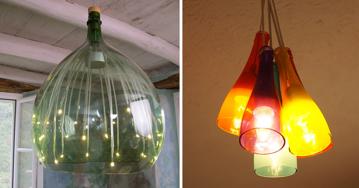 Recycler des bouteilles en verre pour fabriquer des luminaires étonnants