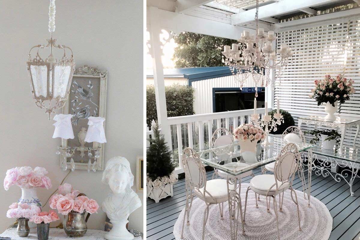 Lustres shabby chic.