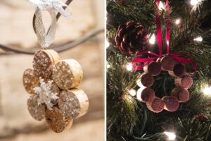 comment décorer le sapin de Noël en recyclant des bouchons de liège
