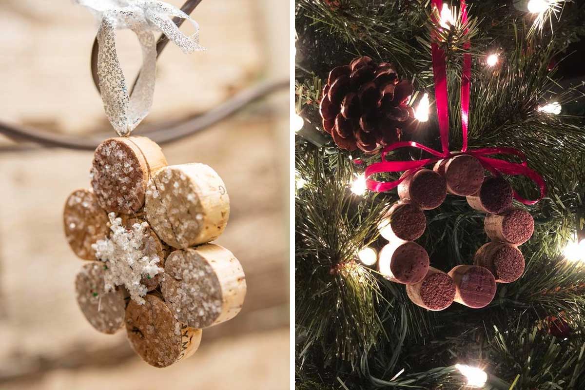 comment décorer le sapin de Noël en recyclant des bouchons de liège