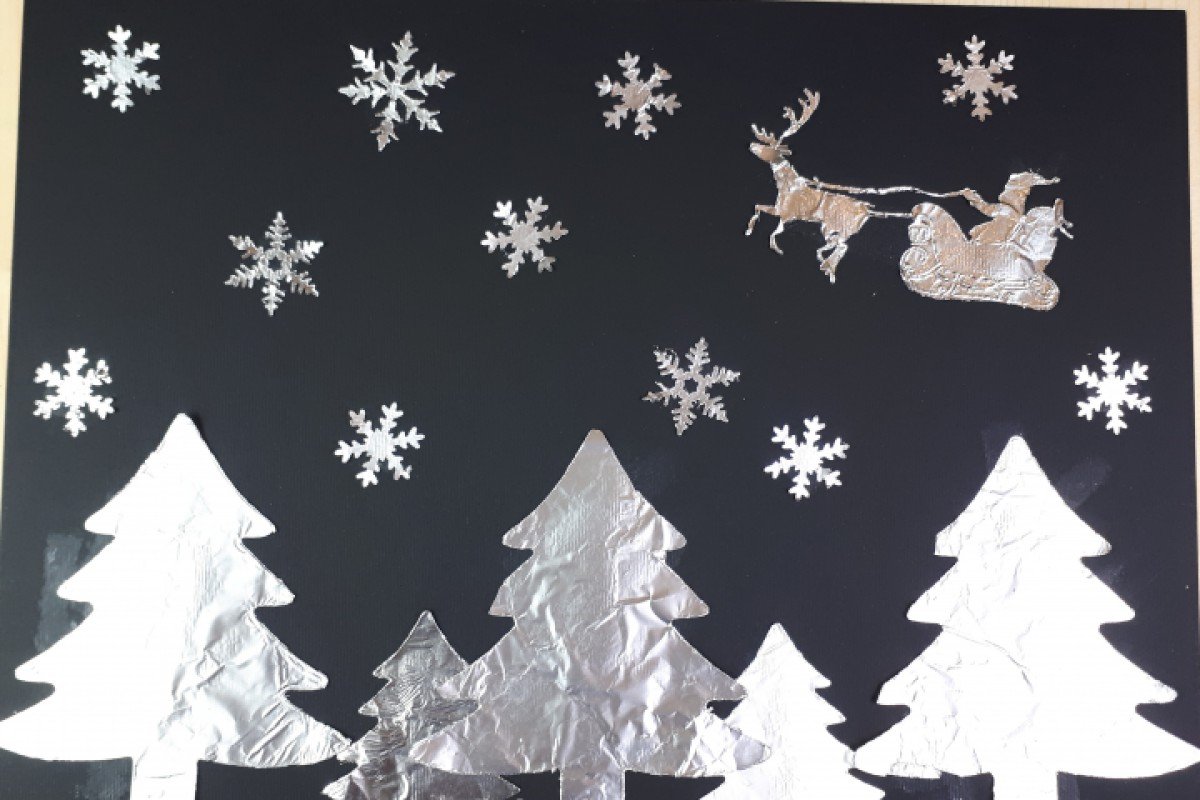 Bricolage de Noël avec du papier d'aluminium