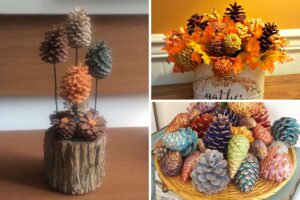 Décorations d'automne DIY avec des pommes de pin