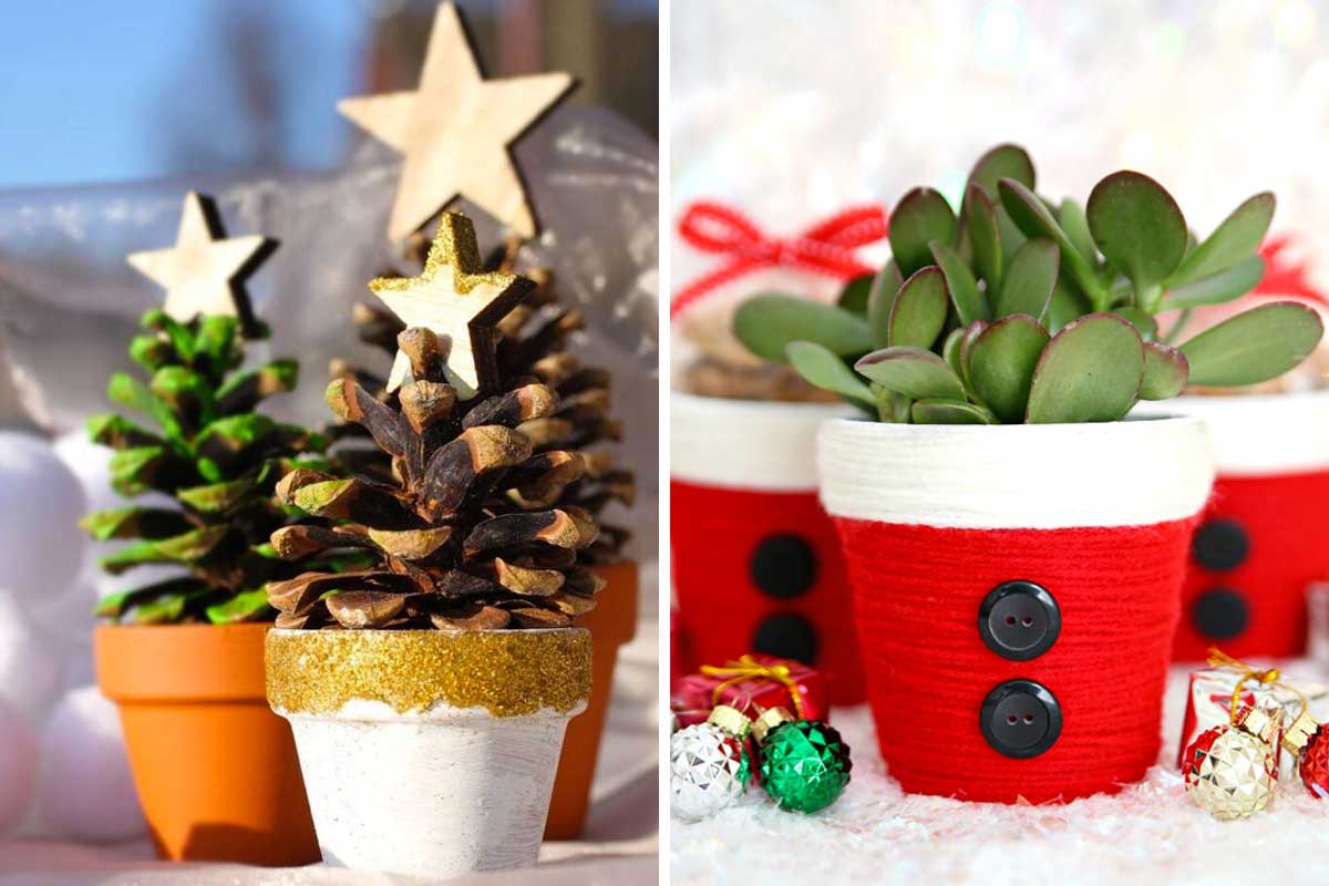 pots en terre cuite pour créer de fantastiques décorations de Noël