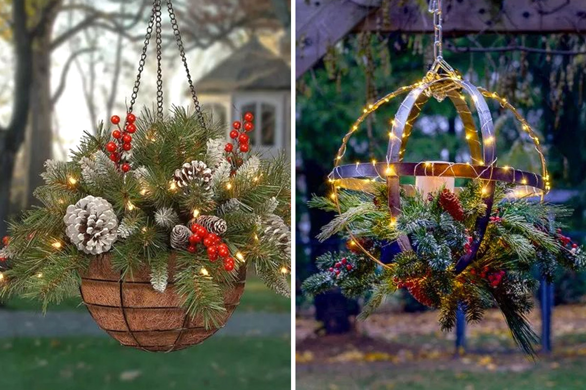 vase suspendu pour décorer pendant Noël