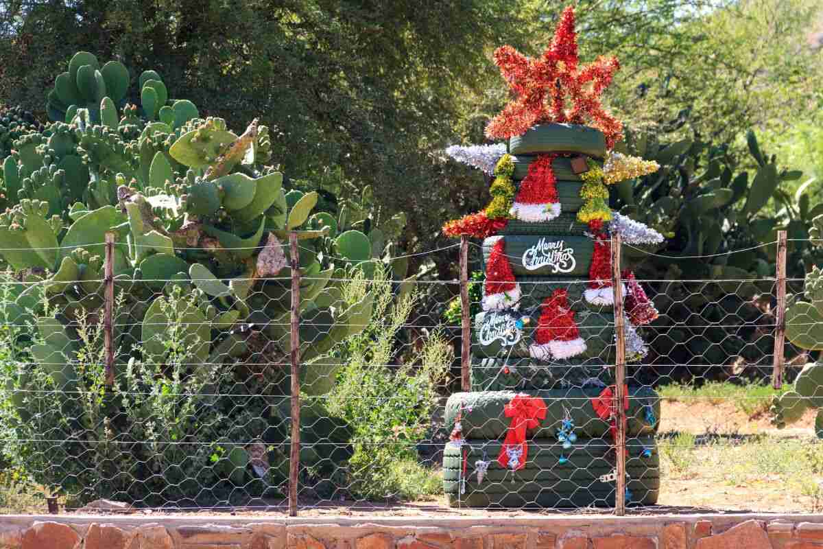 decorazioni natalizie con gli pneumatici