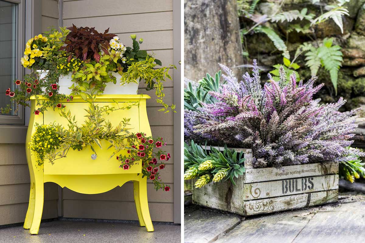 jardinières d'extérieur avec recyclage