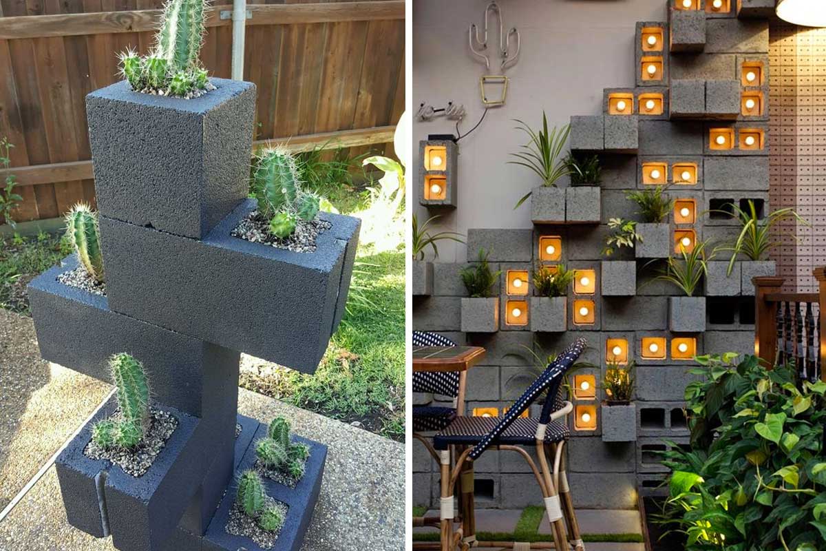 embellir votre jardin avec blocs de ciment