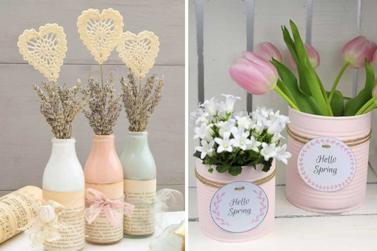 Vases shabby chic avec recyclage