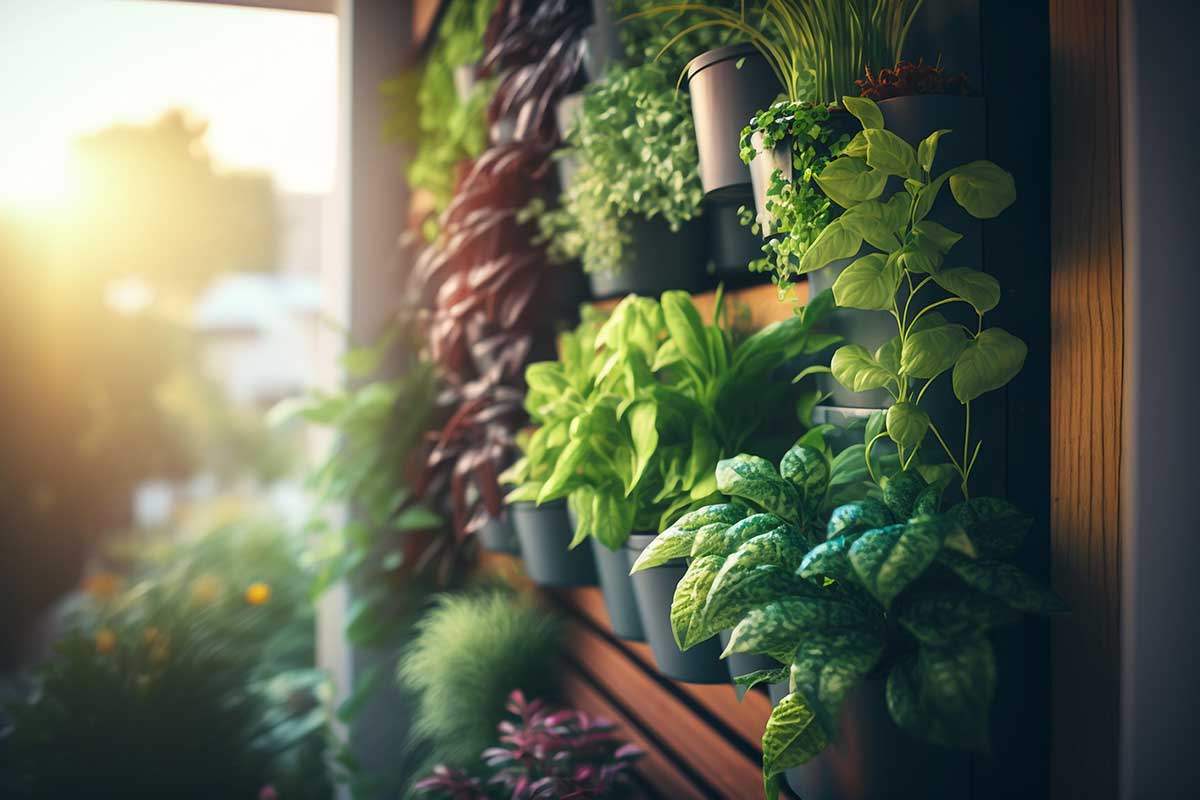 Herbes aromatiques sur le balcon.