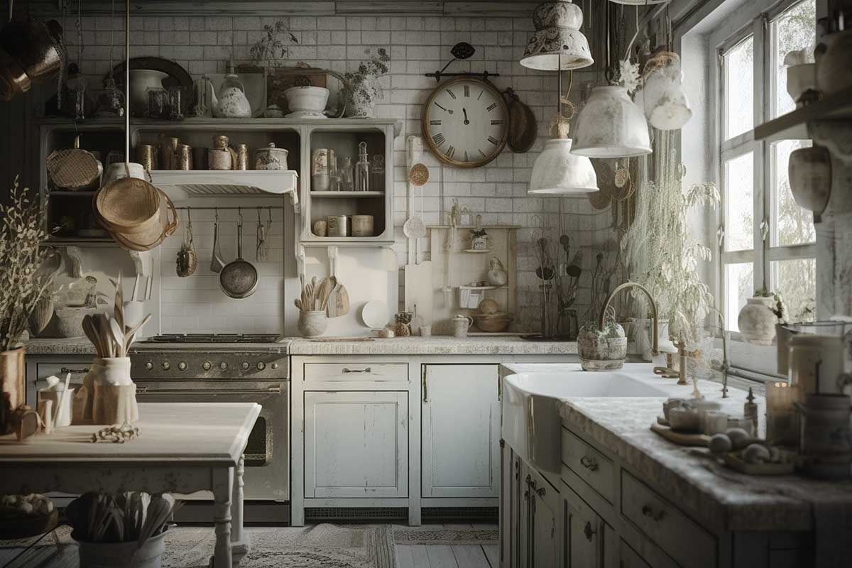 cuisine en style shabby chic