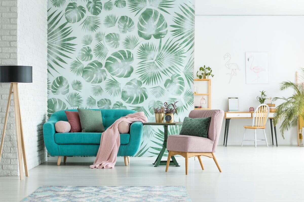 papier peint design dans le salon